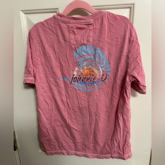 Johnnie-O Boys Tidal Wave Short Sleeve Graphic Pocket Tee Malibu Red 10 - Picture 5 of 5